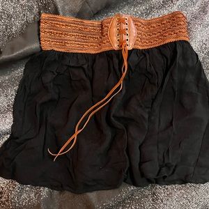Black skirt with brown waist band